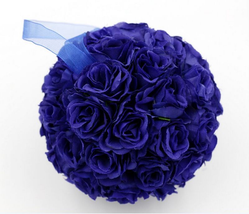 ロイヤルブルー5インチローズフラワーキスボール結婚式の花飾り2976104