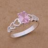 Mixed Orders Top quality 925 silver plated ring with zircon crystal fashion jewelry pretty cute wedding / engagement gift free shipping