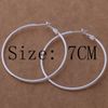 High quality 925 sterling silver hoop earrings large diameter 5-8CM fashion party jewelry pretty cute Christmas gift free shipping