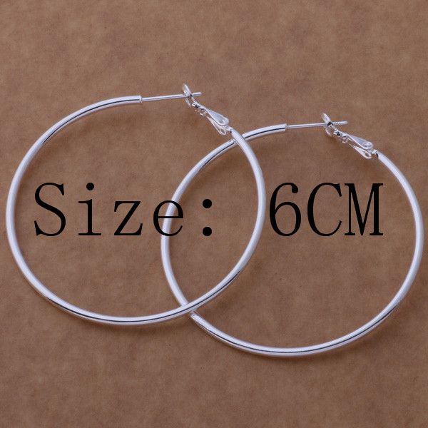 High quality 925 sterling silver hoop earrings large diameter 5-8CM fashion party jewelry pretty cute Christmas gift 