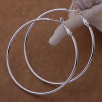High quality 925 sterling silver hoop earrings large diameter 5-8CM fashion party jewelry pretty cute Christmas gift free shipping