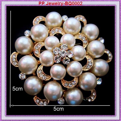 100% Good Quality Gold Plated Crystal Flower Pin Brooches 6PCS/Lot Hot Sale! Wedding Bouquet Party Brooch BQ0001