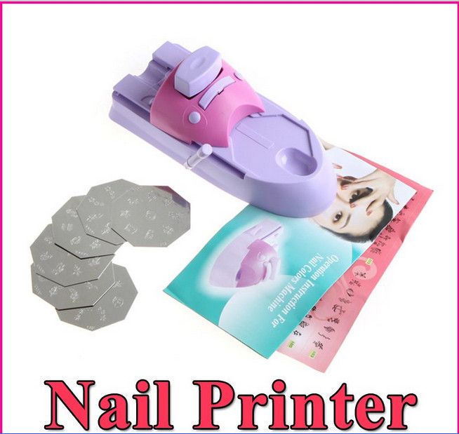 Wholesale-407-1Set-Nail Art Stamper Couleur imprimante Impression de tampon Machine à ongles Empression d'impression Polish Polish Nail Imprimante