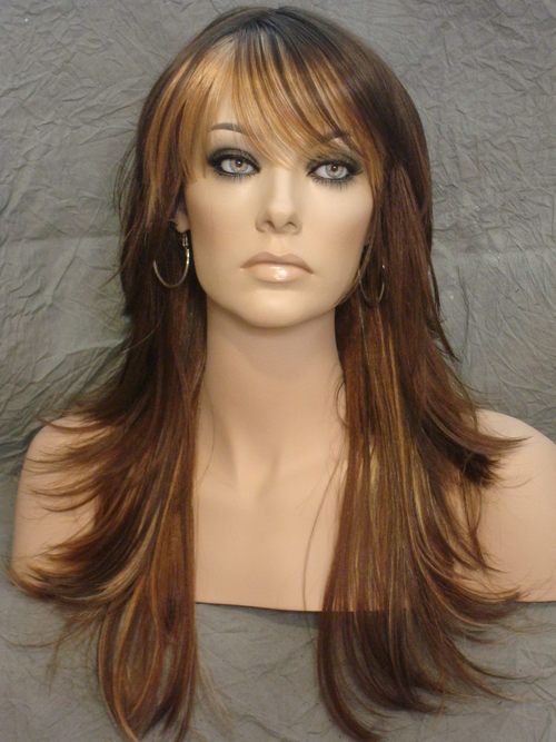 Long Straight Hair Wigs Soft Flip Style Layered Lace Front Wig