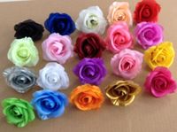 Soie Rose Têtes De Fleurs 100pcs Fausse Fleurs Dia. 7cm pour les fleurs de bricolage de mariage bouquet de mariage maîtresses décoratives artificielles