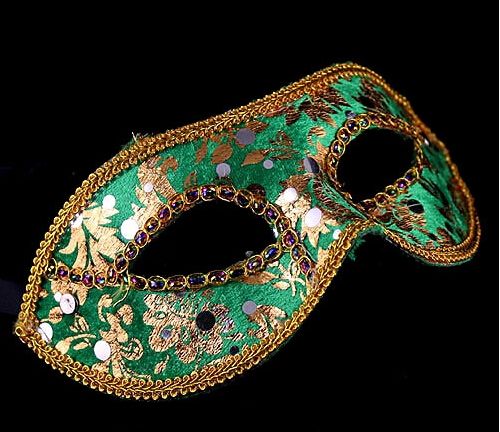 20 PZ Mezza Maschera Halloween Masquerade maschera maschile Venezia Italia pizzo a testa piatta maschere di stoffa luminose232U