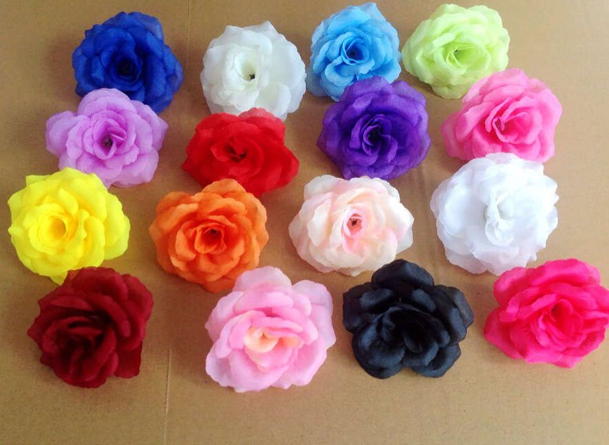 HOT 100pcs Diameter 8cm/3.15" Silk Artificial Flower Peony Camellia Fake Rose Flower Heads for Wedding Christmas Party Decorative flower