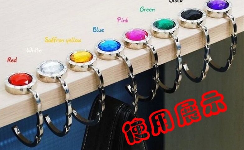 Foldable Glossy Handbag Bag Purse Hanger folding Hook Holder for Restaurant Dinning Wedding Party Event Table Bag hanger 