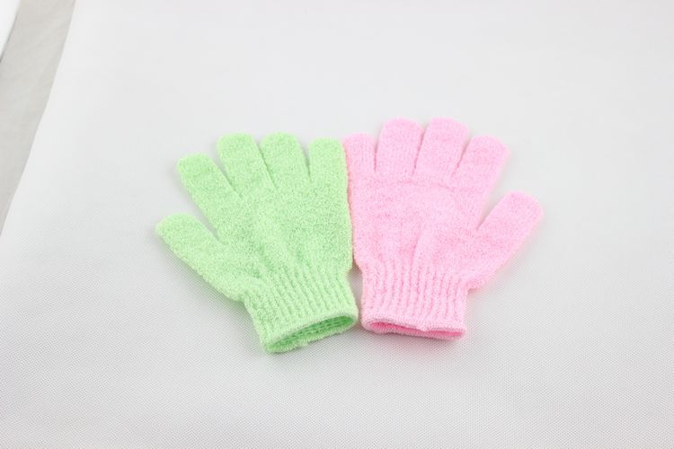 Отшелушивающая перчатка для корпуса кожи Ванна Душ Лофа Губка Митт Скраб Массаж Спа-розовый и зеленый 600 шт. / Лот