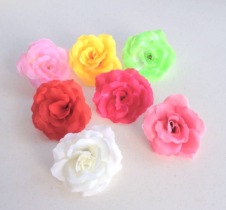 7cm/2.76" Artificial Silk Camellia Rose Fake Peony Flower Heads Wedding Christmas Party for Diy Jewlery Brooch Headwear