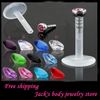 Lip Stud L16 Mix 10 Kleuren 200 Stuks Veel Mode Uv Bioflex Labert Bar Lip Piercing Sieraden Labret Ring Body jewelry271A