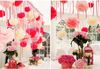 Sıcak satış! 50 adet Doku Kağıt Pom Poms Kağıt Fener Pom Pom Blooms Çiçek Topları 6/8/10/12 / 14 inç Çok Renkli Seçenekler