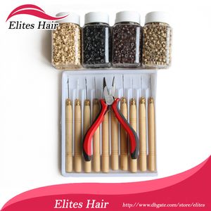 Tool kits for Feathers Extension plier needles micro ring beads mix colors FEP001