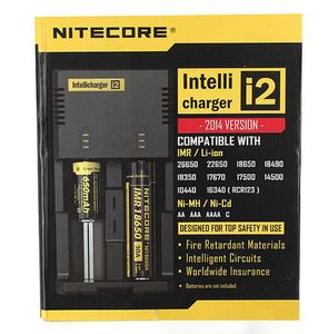 Yüksek kaliteli Nitecore Intelli Charger I2 Pil Şarj Cihazı I2 18650 18350 18500 Pil Şarj Cihazı Orijinal Nitecore I2 Pil Şarj Cihazı