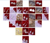 Gorący Nowy Mieszany 50 Pair Lady Girl Earring 925 Sterling Silver Jewelry Cena Fabryczna Moda Biżuteria Producent 995