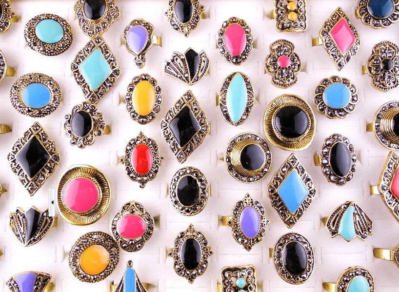 

20pcs/lot Mix Style Fashion Crystal Open Cluster Adjustable Ring For Craft Jewelry Gift RI8 Free Ship