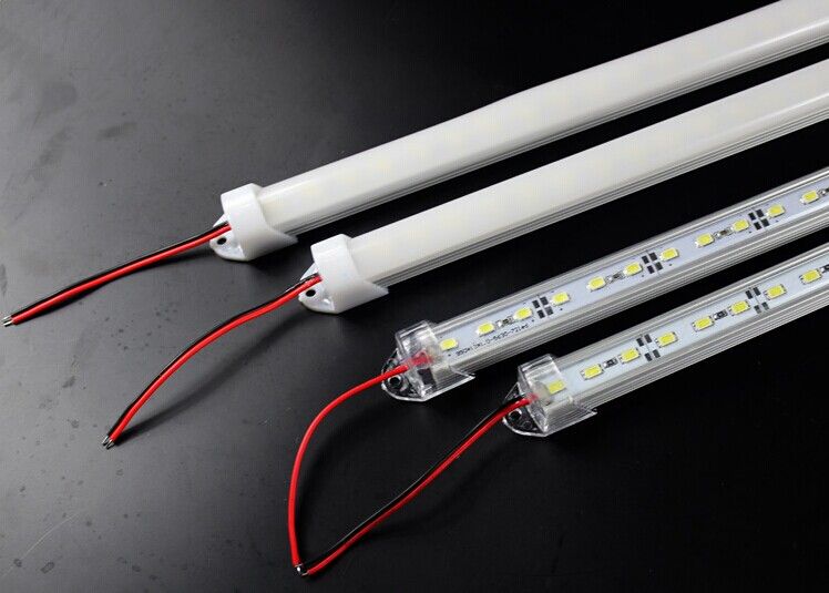 50X Hard LED Strip 5630 SMD Cool Warm White Rigid Bar 72 LEDs 3500 Lumen LED Light With "u" Style Shell Housing With End Cap Cover By DHL