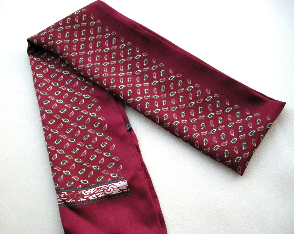 Мода истинная шелковая креп -атлас двойной слой мужчина печать шарф с длинной шелковой шелковой шелковый шейный щип