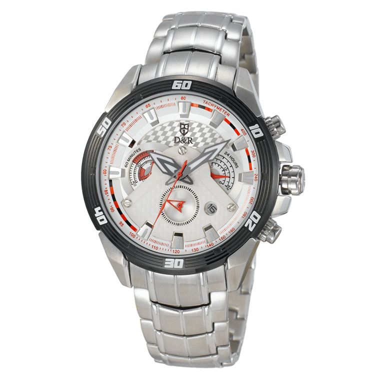 Montre Sport Homme Quartz Acier Inox Doré - Chronographe, étanches 20m, Neuve Avec étiquettes