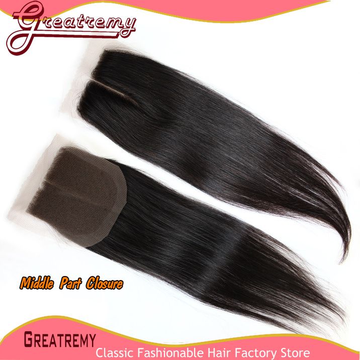 greatremy human hair bundles with lace closure straight 100 human hairweft weave virgin hairclosure 4x4 middle part