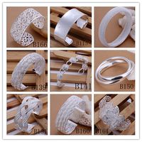Wholesale Mixed Order high quality plated sterling silver bangles fashion classic jewelry for women Christmas gift