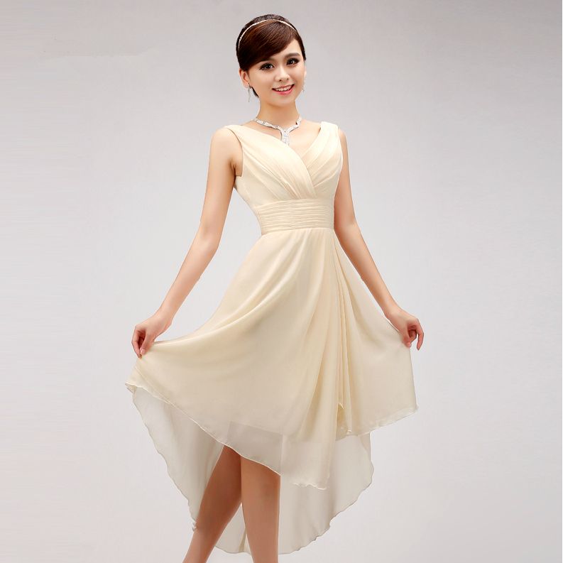 2014 New Cheap Nude Pink Lilac Light Blue Champagne Chiffon Bridesmaid
