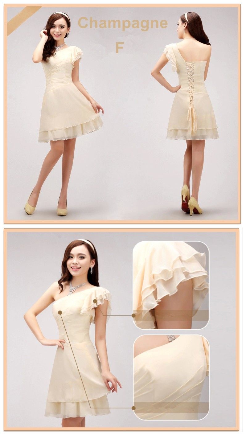 2014 New Cheap Nude Pink Lilac Light Blue Champagne Chiffon Bridesmaid Dresses Under 30 From