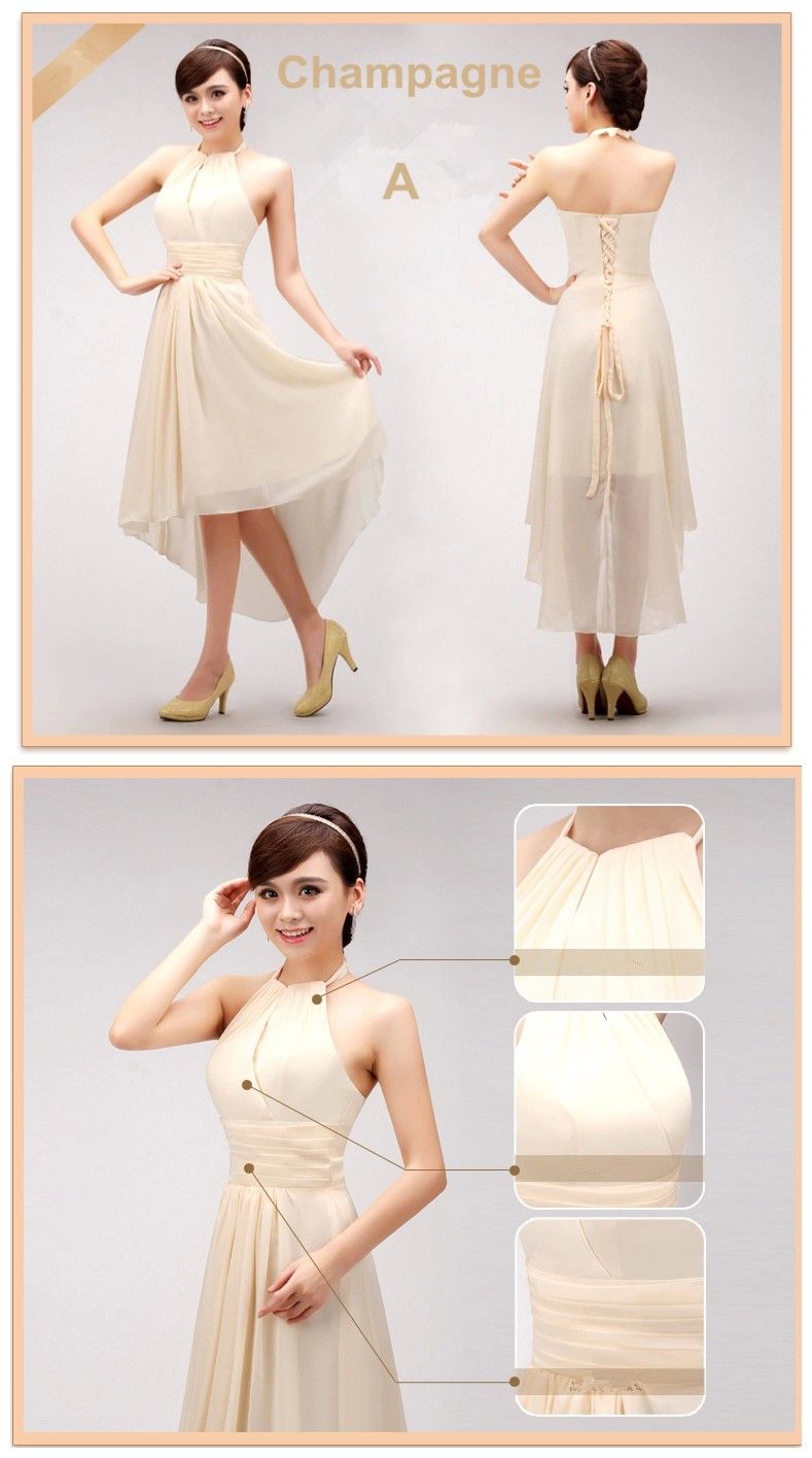 2014 New Cheap Nude Pink Lilac Light Blue Champagne Chiffon Bridesmaid Dresses Under 30 From