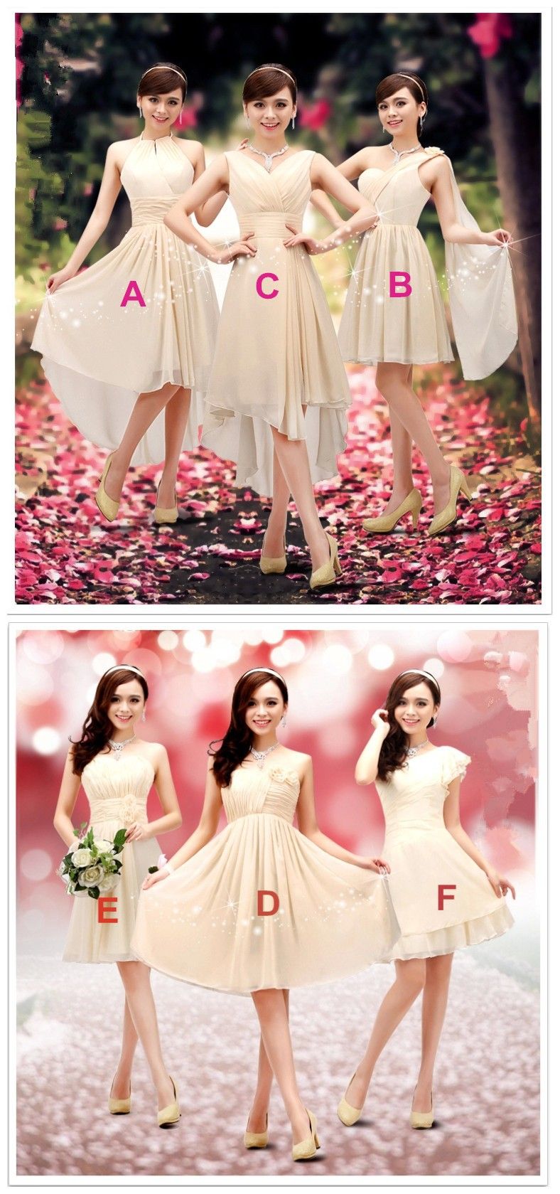 2014 New Cheap Nude Pink Lilac Light Blue Champagne Chiffon Bridesmaid Dresses Under 30 From