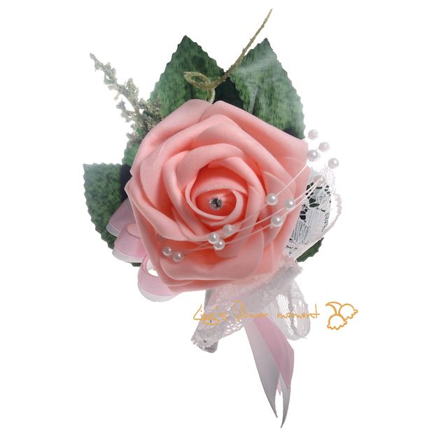 Groomsmen / noivo boutonniere corsage simulação atividades convidados espuma rosa corsage noiva / corpete de dama de honra