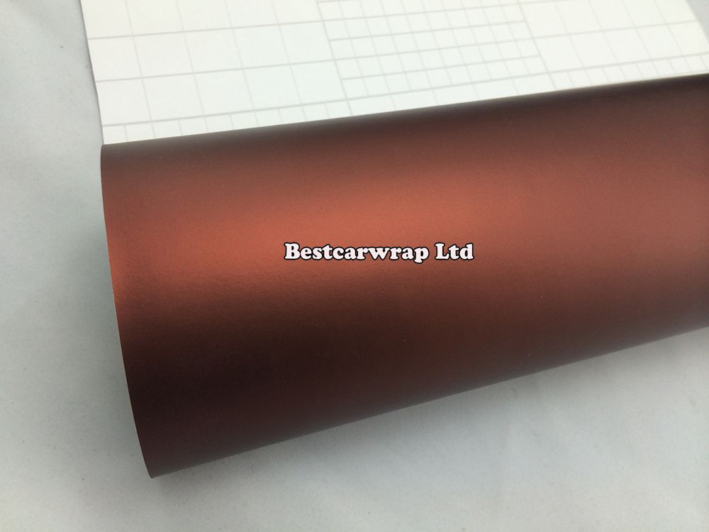 Brown Satin chrome Vinyl Car Wrap Film With air bubble free air release for whole car wrap covering Size 1.52x20m/Roll 5x66ft