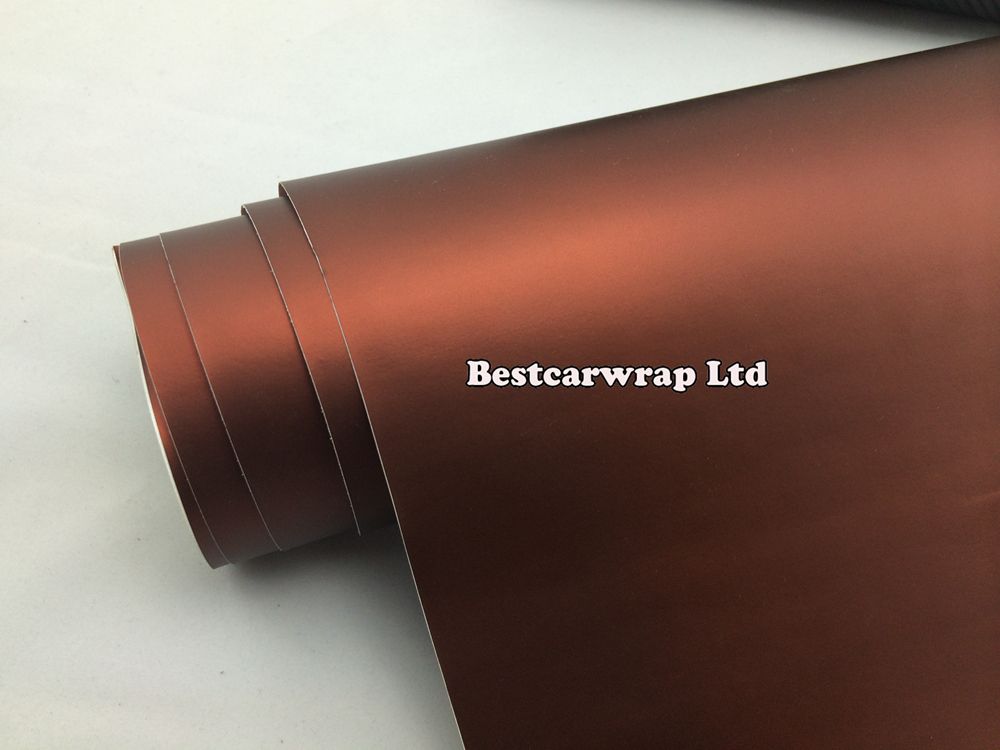 Brown Satin chrome Vinyl Car Wrap Film With air bubble free air release for whole car wrap covering Size 1.52x20m/Roll 5x66ft