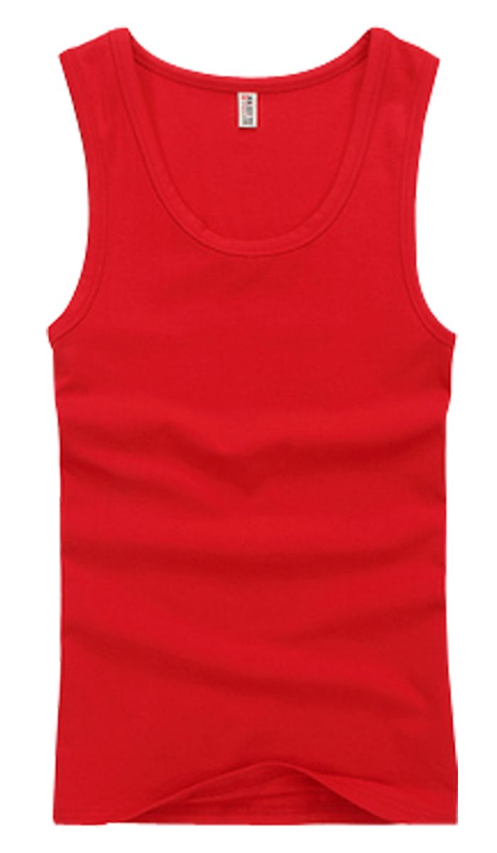 En Popüler erkek Atletik Tank Top Gömlek Ile Seksi Pamuk Sıkı Spor Yelek-Kırmızı Sıcak Moda ücretsiz kargo
