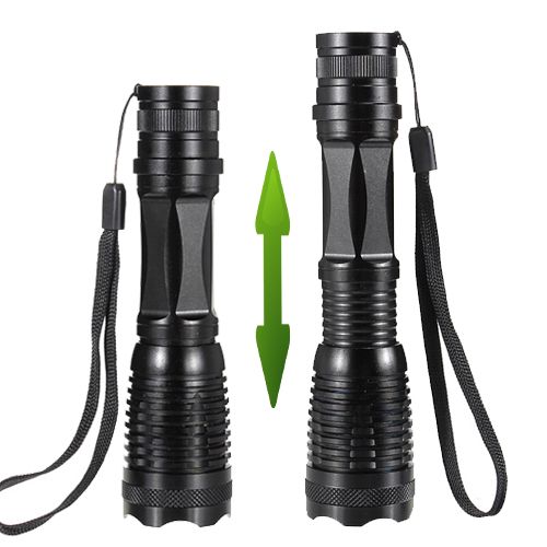 wholesale Alta potencia Negro Ultrafire 2000 lúmenes Zoom ajustable CREE XM-L T6 Linterna LED Antorcha Lámpara de luz para 18650 3 pilas AAA