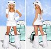 Nyaste Sexig Furry Fasching Wolf Cat Girl Polar Bear Uniform Halloween Kostym Cosplay Fancy Party Dresses Full Set Xmas Gratis frakt