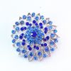 1,7 tums vintage stil blå rhinestone kristall diamante brudtärna bröllop brosch
