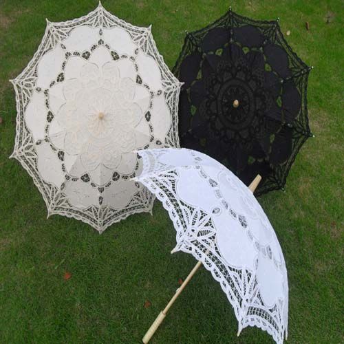 2020 New Lace Parasols Classical Wedding Parasol Fancy Bridal Accessories White Black And Ivory