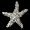 3" Rhodium Silver Rhinestone Diamante Beach Starfish Large Brooch