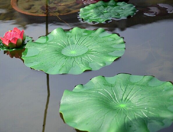 Grüne Pflanzen Künstliche Lotus Blume Blatt Simulation Blume blatt Künstliche schwimmende wasserpflanzen Hausgarten pool Decor