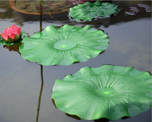 Grüne Pflanzen Künstliche Lotus Blume Blatt Simulation Blume blatt Künstliche schwimmende wasserpflanzen Hausgarten pool Decor