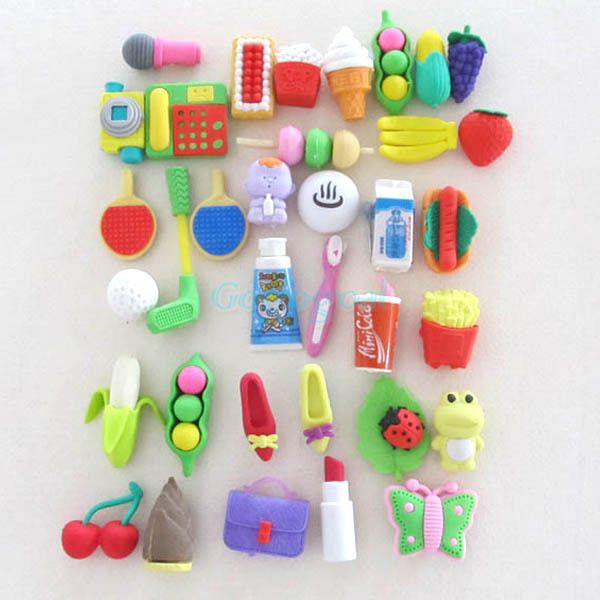 Set of 36 Plastic Rubber Erasers Sense 28032 Novelty Erasers for Kids 