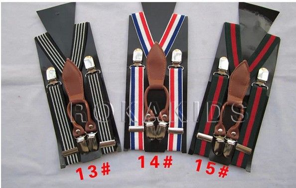 Dzieci Szelki Moda Clipon Yback Boys Girls Elastic Wedding Suspender Braces Pasek maluch maluch Baby Brytyjski Styl Suspender 15 5935769