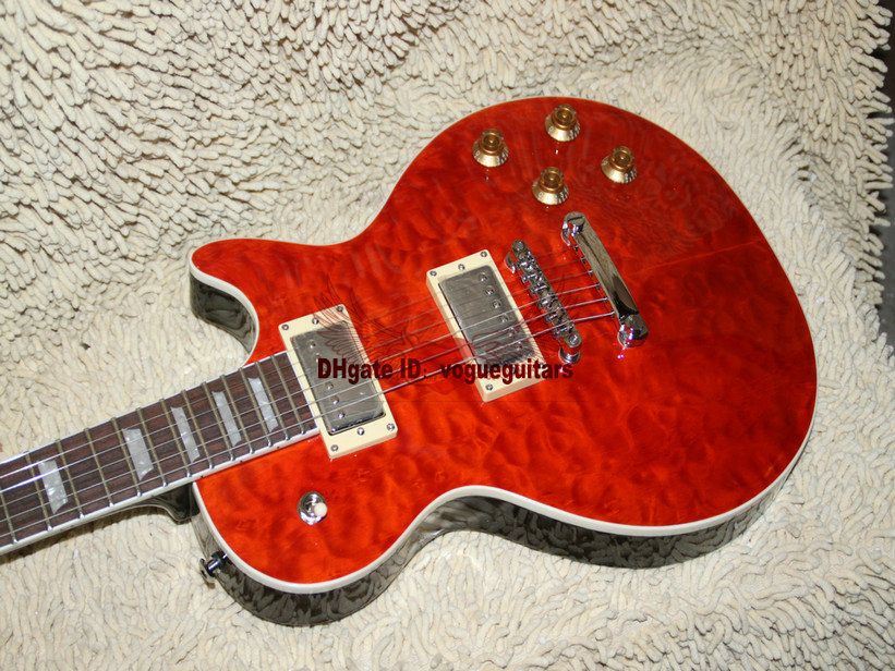 Guitarras al por mayor Custom Shop Guitarra eléctrica EN Tigre siberiano rojo Envío gratis