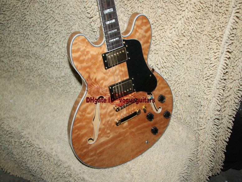 new Natural Flower Classic 335 Semi-Hollow Jazz Guitar Top Musical instruments Free Shipping