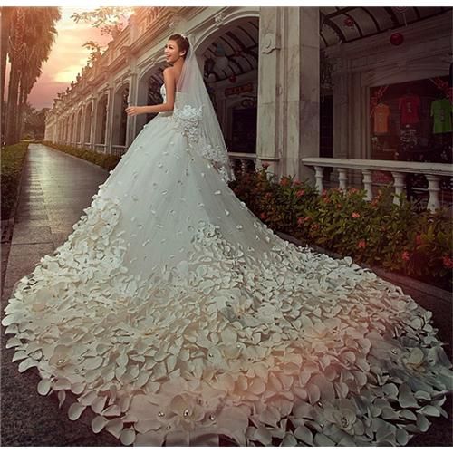petal wedding dress