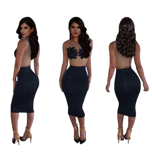 Compra Nueva Sexy High Street Vestido 2 Piezas Mujer Trajes Noche Sin  Mangas De Cuello O Club Fiesta Vestido Bodycon Flor Vestido Casual KM106  Barato | Entrega Rápida Y Calidad | Es.Dhgate