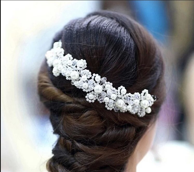 Accesorios para el cabello nupcial hechos a mano Picturas reales Tiaras Pins Decoraciones para el cabello para bodas Combinación de boda para novia de boda