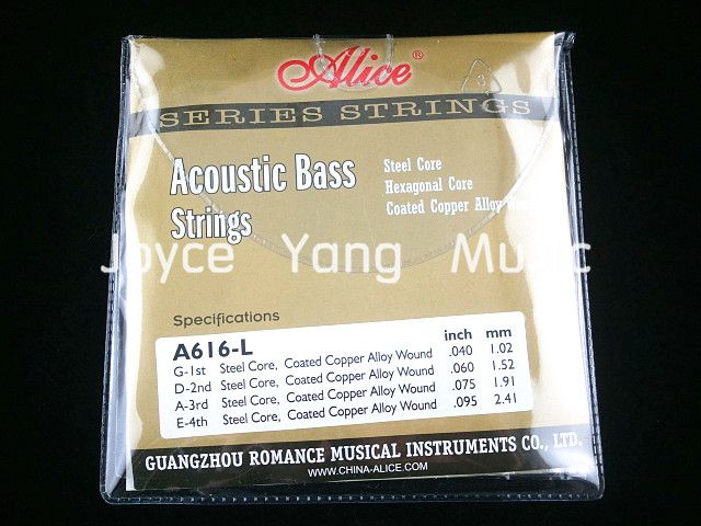 Alice A616L Bass acústico Strings 4 Strings Bass revestido com liga de cobre Ferida 040095 Wholes4857979