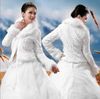 Nieuwe Mode Klaar Voor Verzending Wit Bont Veer Goedkope Bruiloft Jassen Lange Mouw Hoge Hals Nepbont Bruidsbolero 2014 Weddi5686030