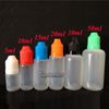 5ml 10ml 15ml 20ml 30ml PET PE Plastic Dropper Bottles Needle Bottles With Childproof Cap E Liquid Bottles Long Thin Tip Empty Bottles